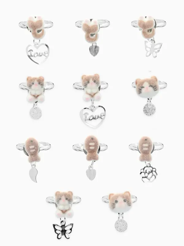 Кольцо &laquo;Выбражулька. Котики бархатные&raquo;, безразмерное, МИКС