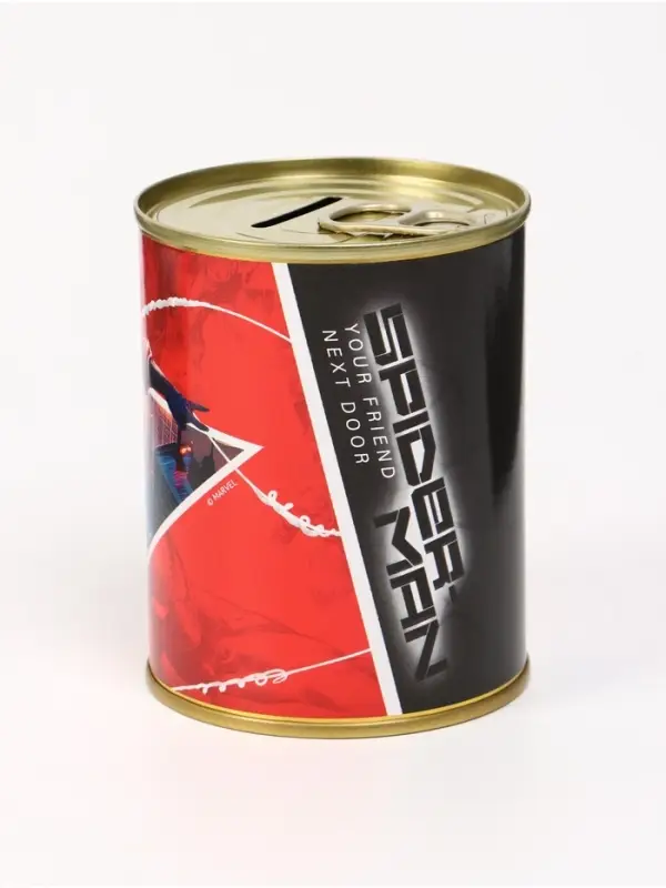 Копилка металлическая, 9.5 см&times;7.5 см&times;7.5 см, Человек-паук