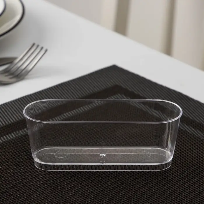 Креманка пластиковая одноразовая овальная &laquo;Лимончелло&raquo;, 100 мл, прозрачная