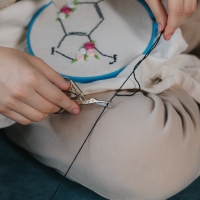 Ножницы для рукоделия &laquo;Цапельки&raquo;, скошенное лезвие, 3,5", 9 см, цвет золотой