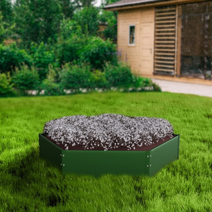 Клумба оцинкованная, d = 60 см, h = 15 см, зелёная, Greengo