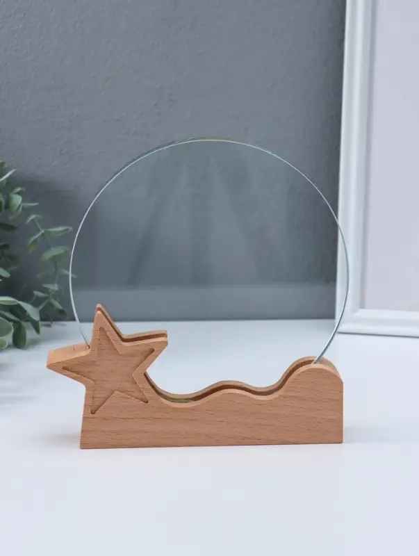 Стела наградная "Звёздочка" верх 18х17 см низ 19х9 см звезда 6х6 см 3,5х19х20 см