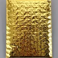 Пакет из ВПП c клапаном и клеевым слоем, золотой 11&times;16 + 5 см