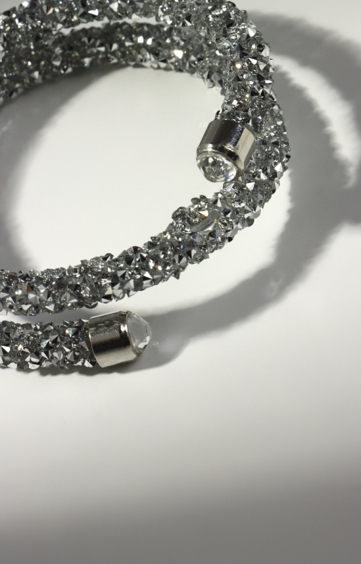 Браслет-пружинка &laquo;Шанталь&raquo; 2 ряда, цвет серебро, d=7 см