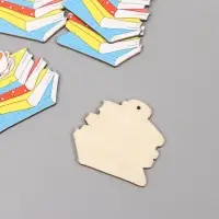 Декор для творчества дерево "Стопка книг и чашка кофе" 4х4,3х0,3 см