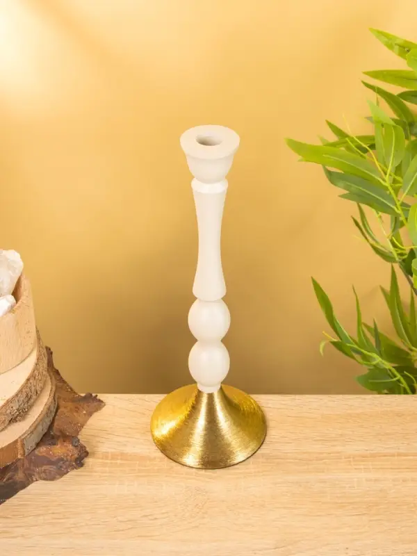 Подсвечник на 1 свечу "Фисташковый" 10,5х10,5х30 см