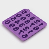 Форма для кондитерских украшений Доляна &laquo;Цифры&raquo;, силикон, 16&times;16&times;2 см, 20 ячеек (2,9&times;2,2 см), цвет МИКС