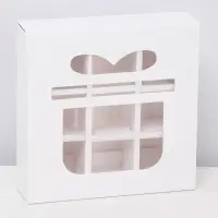 Коробка для 9 конфет &laquo;дляарок&raquo;, белый 13.7&times;13.7&times;3.8 см