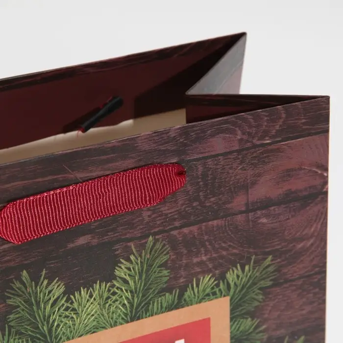 Пакет подарочный новогодний ламинированный Happy New Year, MS 18 х 23 х 10 см