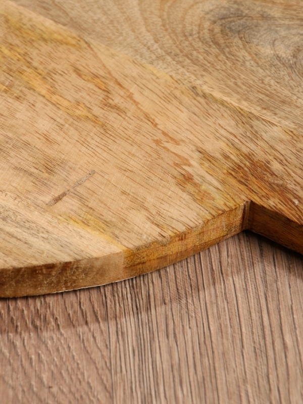 Доска разделочная круглая "Листья" дерево манго 36х28 см