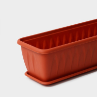 Ящик балконный &laquo;Алиция&raquo;, 60 см, с поддоном, цвет терракотовый