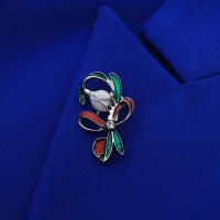 Брошь &laquo;Цветок&raquo; подснежник с бантиком, цвет МИКС (неделимая фасовка 12 шт., цена за шт.)