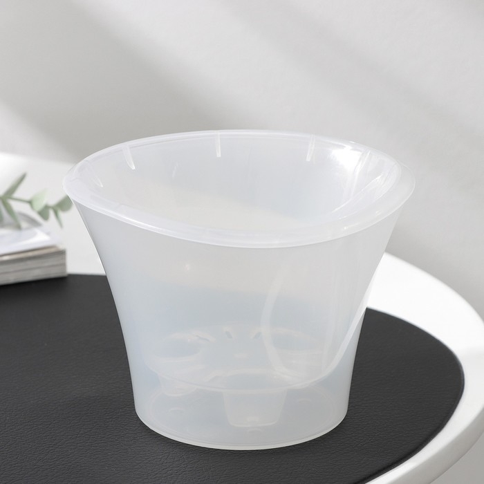 Кашпо для цветов со вставкой &laquo;Лагуна&raquo;, 600 мл, d=13 см, h=9 см, прозрачный