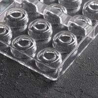 Форма для конфет и шоколада KONFINETTA &laquo;Тоффи. Круг&raquo;, 27,5&times;17,5&times;2,5 см, 21 ячейка 2,5&times;1,5 см, цвет прозрачный