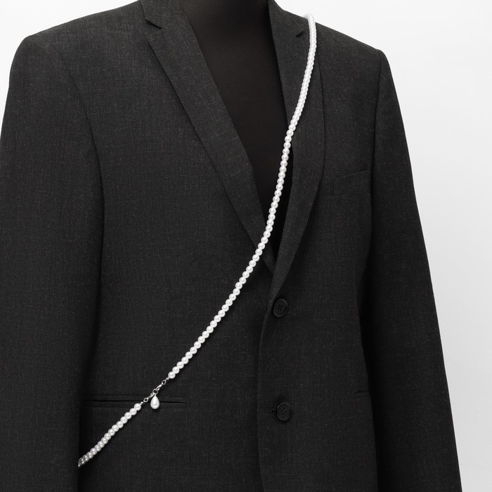 Портупея &laquo;Сумочка&raquo; жемчужная капля, цвет белый в серебре, 162 см