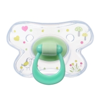 Соска - пустышка силиконовая ортодонтическая &laquo;Зайка&raquo;, от 12 мес., с колпачком, цвет зеленый