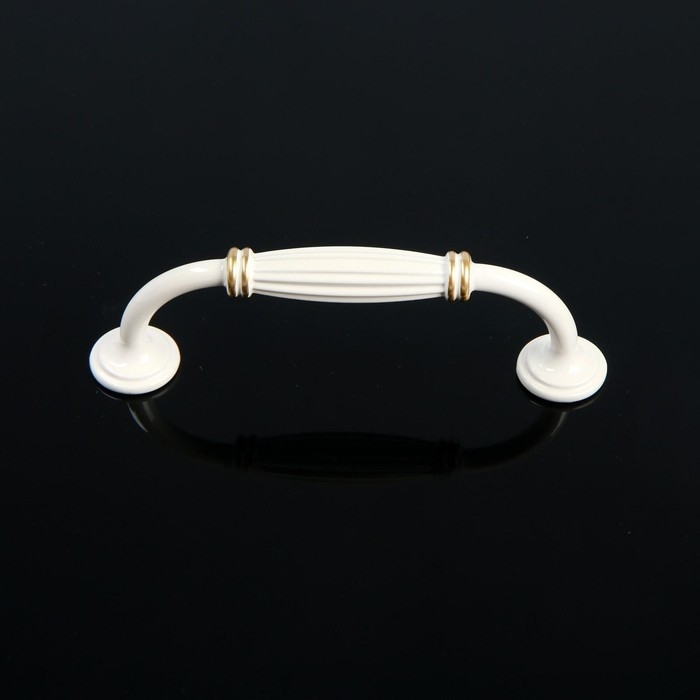 Ручка-скоба PC176WW/GP, м/о 96 мм, белая с золотом