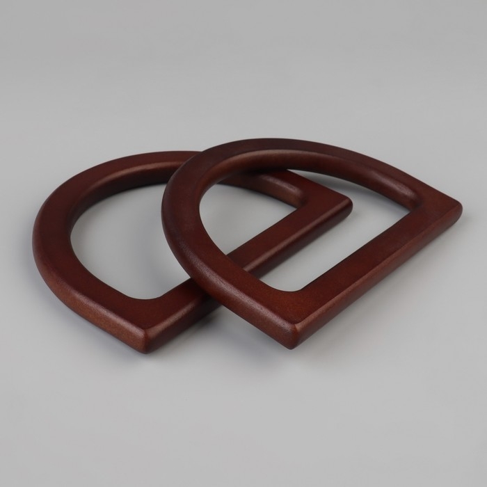 Ручки для сумки деревянные, 12 &times; 8,5 см, 2 шт, цвет тёмно-коричневый