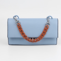 Цепочка для сумки, с карабинами, пластиковая, 23 &times; 17 мм, 30 см, цвет терракотовый/серебряный