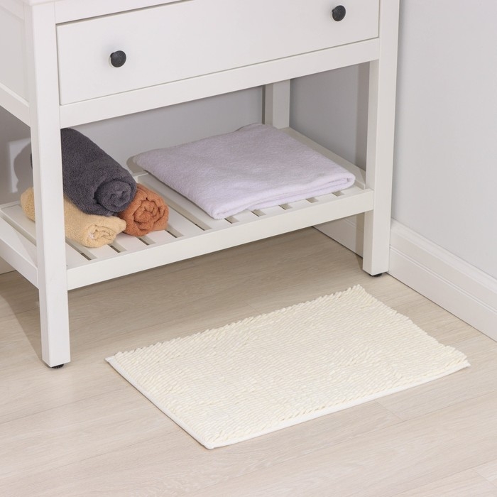 Коврик для дома Доляна &laquo;Букли длинные&raquo;, 40&times;60 см, длина букли 2 см, цвет молочный