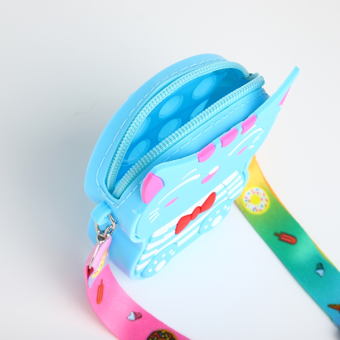 Сумка детская для девочки на молнии, цвет голубой