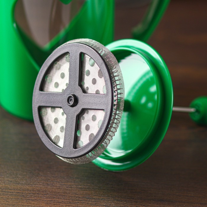 Чайник заварочный френч - пресс Доляна &laquo;Комплимент&raquo;, 800 мл, стекло, цвет зелёный