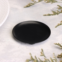 Подсвечник металл "Тарелка", 7,6 см, черный муар