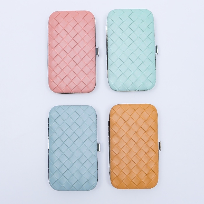 Набор маникюрный &laquo;Плетёнка&raquo;, 7 предметов, в футляре, цвет МИКС