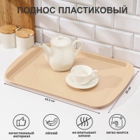 Поднос, 49,5&times;35 см, цвет бежевый