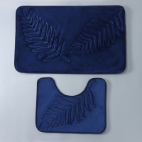 Набор ковриков для ванной и туалета Доляна &laquo;Тропики&raquo;, 2 шт, 40&times;50, 50&times;80 см, цвет синий