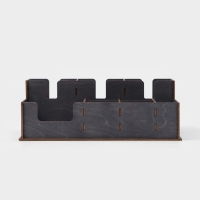 Подставка - органайзер деревянный барный Доляна, под стаканы, крышки, трубочки, салфетки, 40&times;25&times;15 см