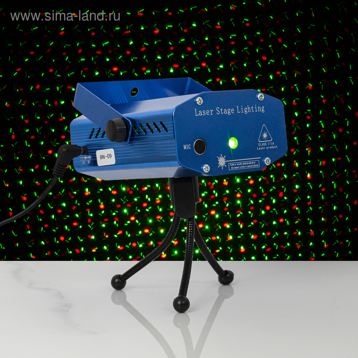 Световой прибор &laquo;Точки&raquo; 5 см, лазер, свечение красное/зелёное, 3 В