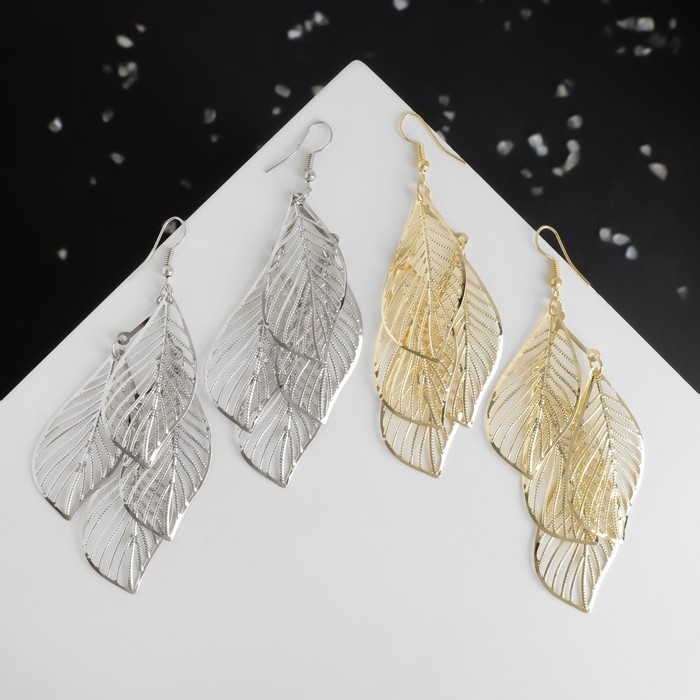 Серьги висячие &laquo;Шелест&raquo; листопад, цвет МИКС, 9,8 см