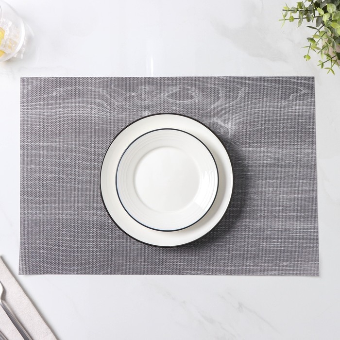 Салфетки сервировочные на стол Доляна &laquo;Дерево&raquo;, 4 шт, 45&times;30 см, цвет серый