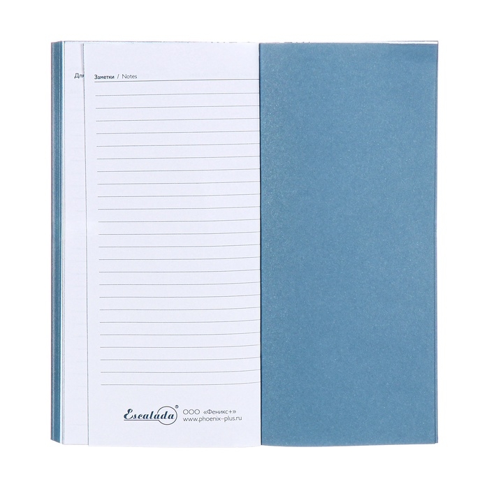 Еженедельник датированный 2025 года, 80х165 мм, 64 листа ESCALADA, мягкая обложка из искусственной кожи, блинтовое тиснение, блок 70 г/м&sup2;, голубой