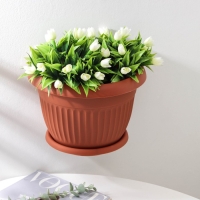 Горшок с поддоном настенный &laquo;Ливия&raquo;, 4,6 л, цвет терракотовый