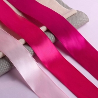 Набор атласных лент, 3 шт, размер 1 ленты: 40 мм &times; 23 &plusmn; 1 м, цвет розовый спектр