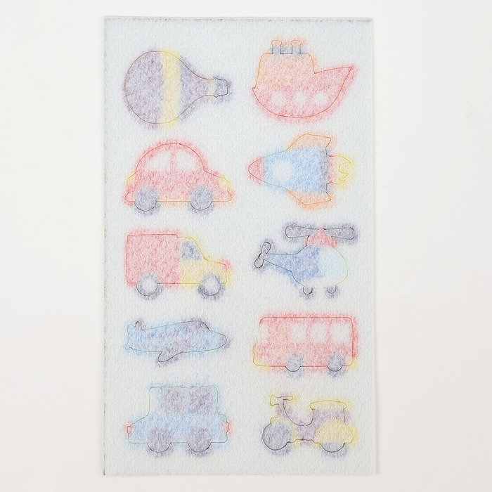 Наклейки из фетра &laquo;Транспорт&raquo;, 11 х 18,5 см, 10 шт