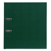Папка-регистратор А4, 75 мм, Lamark, ПВХ, двухстороннее покрытие, металлическая окантовка, карман на корешок, собранная, зеленый/зеленый