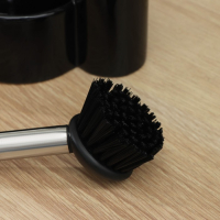 Дозатор для моющего средства Доляна &laquo;Милитари&raquo;, 370 мл, с губкой и щёткой, цвет чёрный