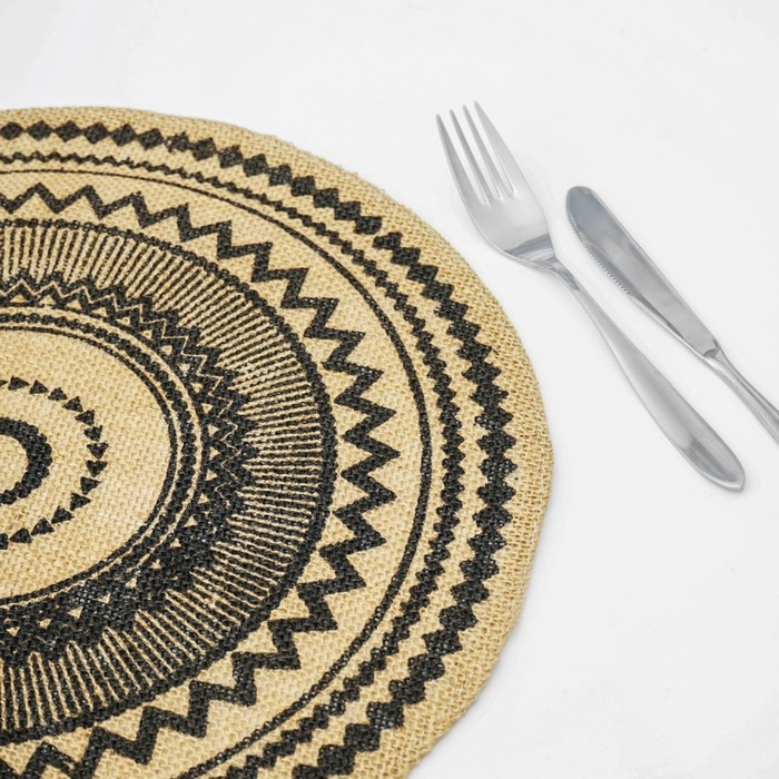 Салфетка сервировочная на стол Доляна &laquo;Африка&raquo;, 38&times;38 см, цвет чёрный