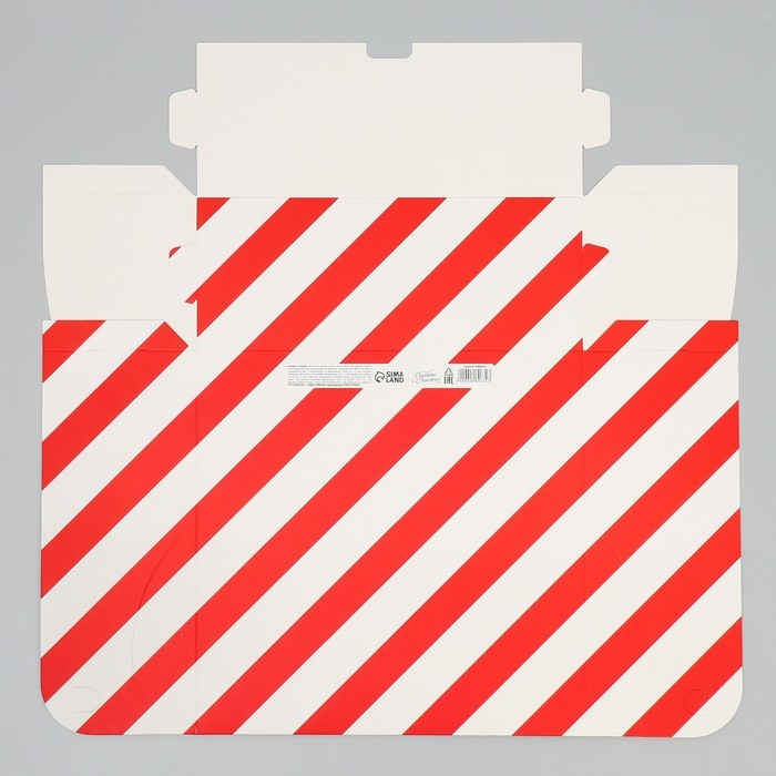 Коробка подарочная новогодняя складная &laquo;С Новым годом!&raquo;, белый мишка, 25 х 25 х 10 см, Новый год