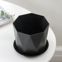 Горшок для цветов с поддоном &laquo;Призма&raquo;, 1 л, цвет графитовый