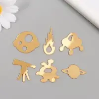 Декор для творчества пластик зеркальный "Космос" набор 6 шт