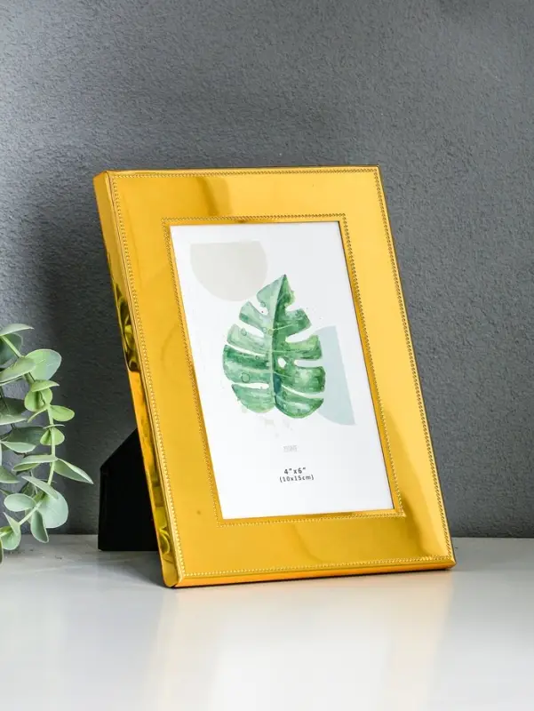 Фоторамка металл на 1 фото 10х15 см "Зеркало" золото гальваника 1,7х15х20,2 см