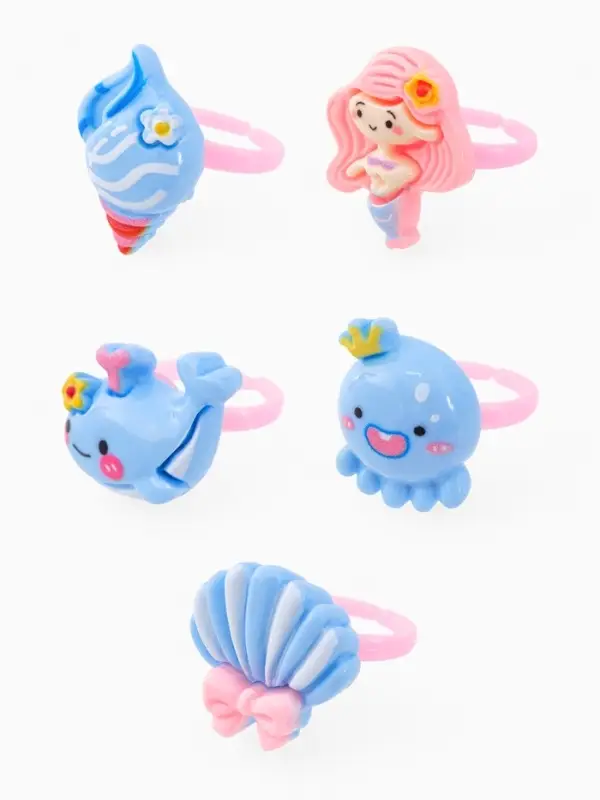 Кольцо &laquo;Выбражулька&raquo; русалка, осьминог, форма МИКС, цветное, безразмерное