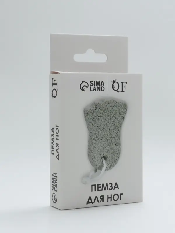 Пемза для педикюра &laquo;Ступня&raquo;, с подвесом, 9&times;6 см, в коробке, белая