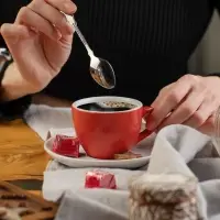 Чайная пара Cozy Morning, серая с красным