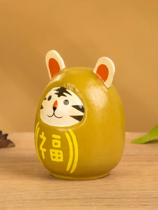 Деревянная кукла кокеши "Тигренок" цв. жёлтый, 6х6х9 см