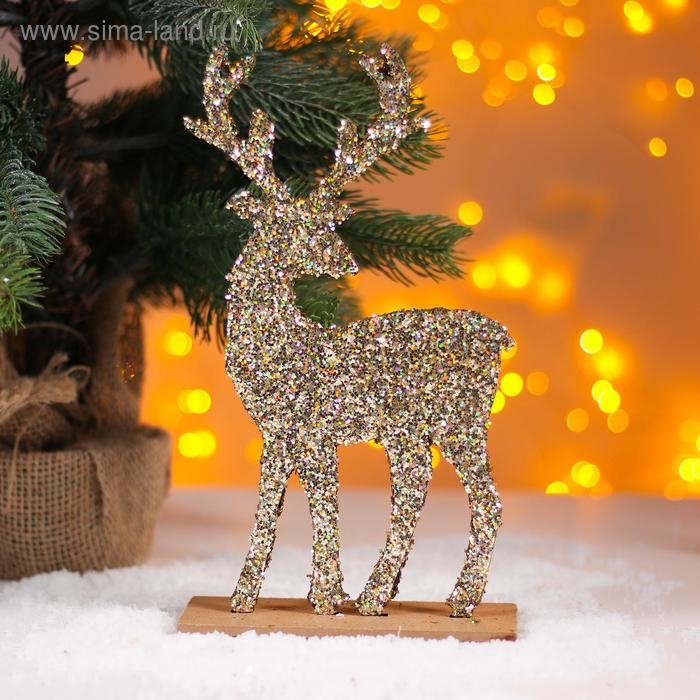 Декор &laquo;Яркий Олень&raquo; золотой, 6 &times; 14 &times; 24 см